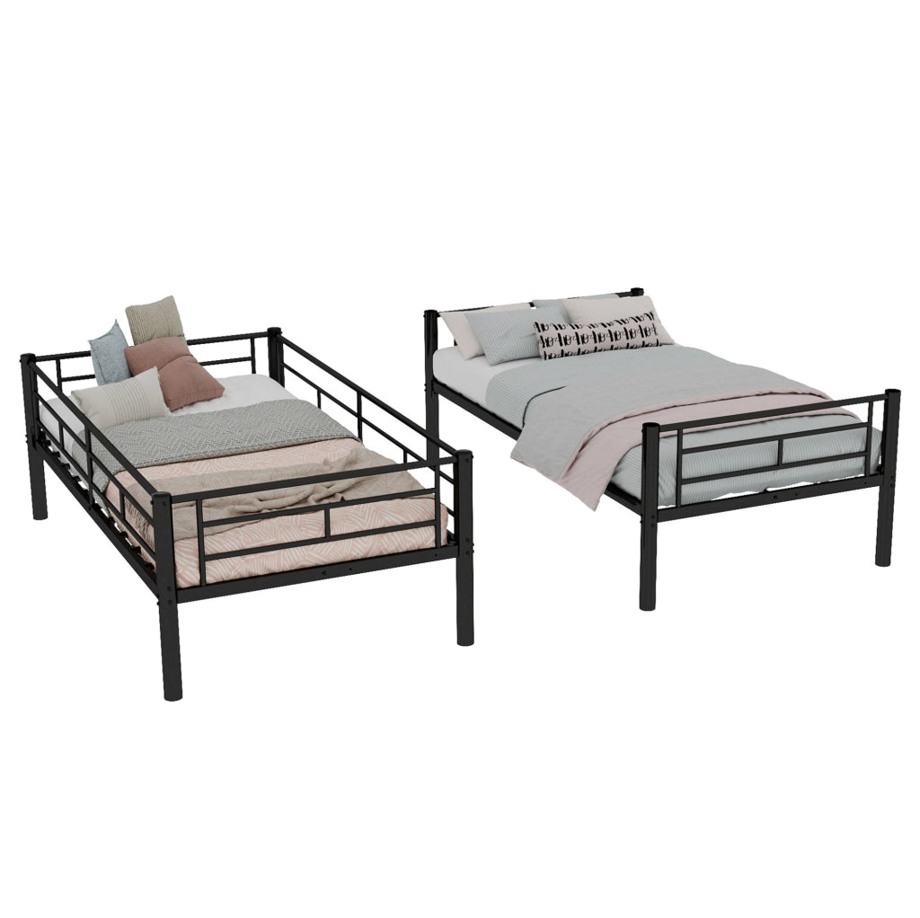 Letto a castello in metallo nero 196x103x156 cm