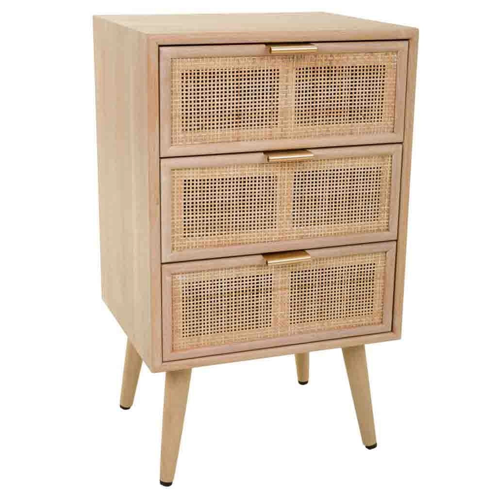 Comodino in MDF e griglia, marrone, 42x36,5x71 cm