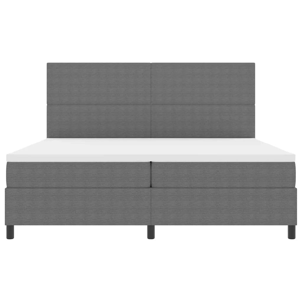 Letto a molle con testiera Grigio chiaro e bianco 200 x 200 cm 3337571