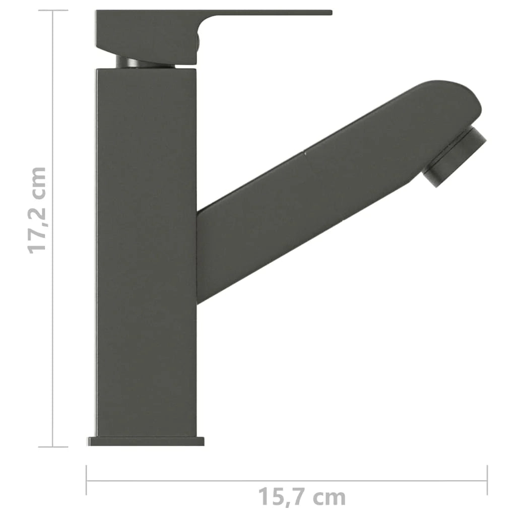 Rubinetto estraibile per lavabo miscelatore per bagno finitura per interni 17,2 cm finitura grigia 02_0003527