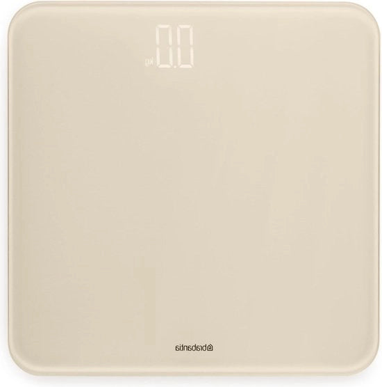 Ponderale Digitale per la Stanza da Bagno - Ponderale in Vetro Pesa fino a 180 kg - Sistema Preciso - Supporti Anti-Slip in Gomma - Incluso 4x Batterie AAA - Beige morbido - 30 x 30 cm