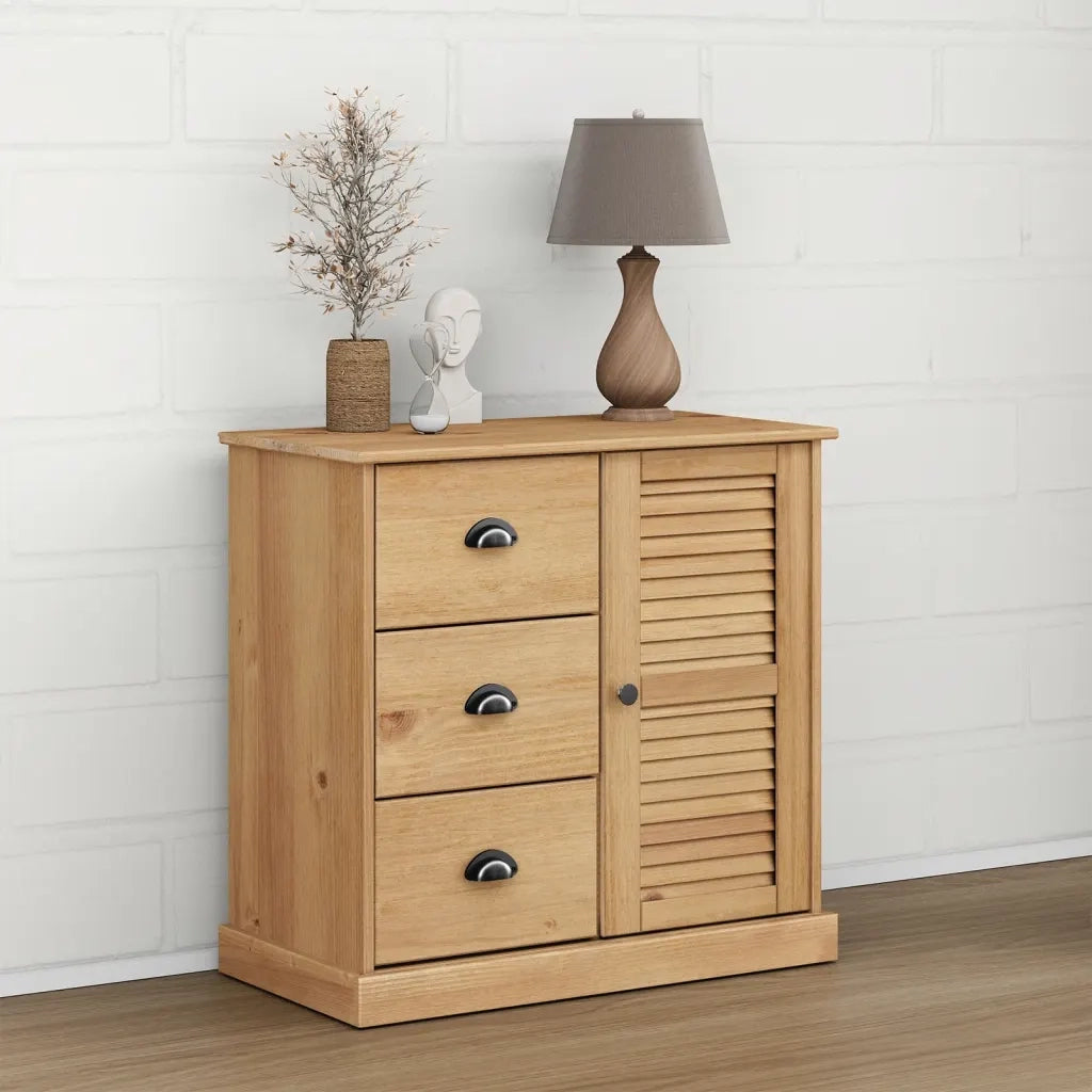 Credenza | Madia | Buffet da pranzo | Armadio da pranzo con Cassetti VIGO 78x40x75cm Legno Massello Pino