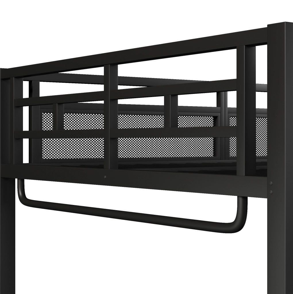 Letto a soppalco 140x200 in metallo con scrivania, LED e USB