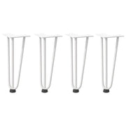 Gambe a forcina per tavolino 4 pz bianche 30 cm in acciaio massiccio