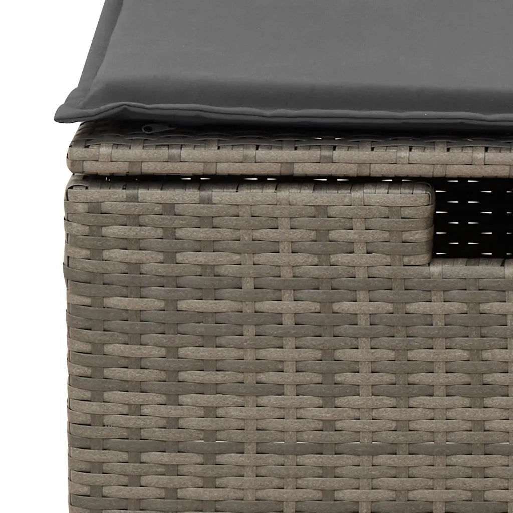 Set Divani da Giardino 4 pz con Cuscini in Polyrattan Grigio 3325896