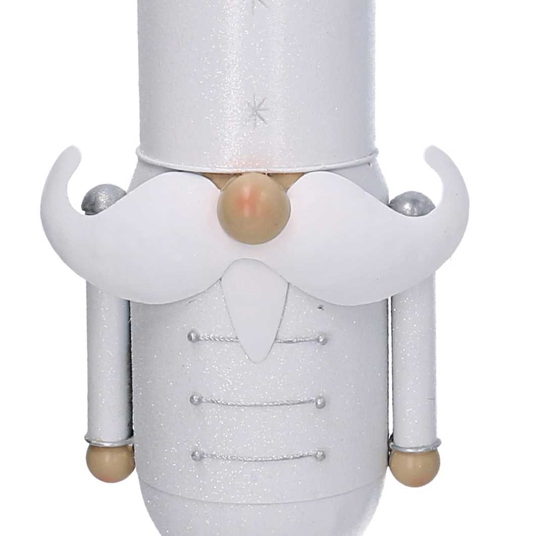 Soldatino Schiaccianoci in metallo bianco cm 15x12xh39