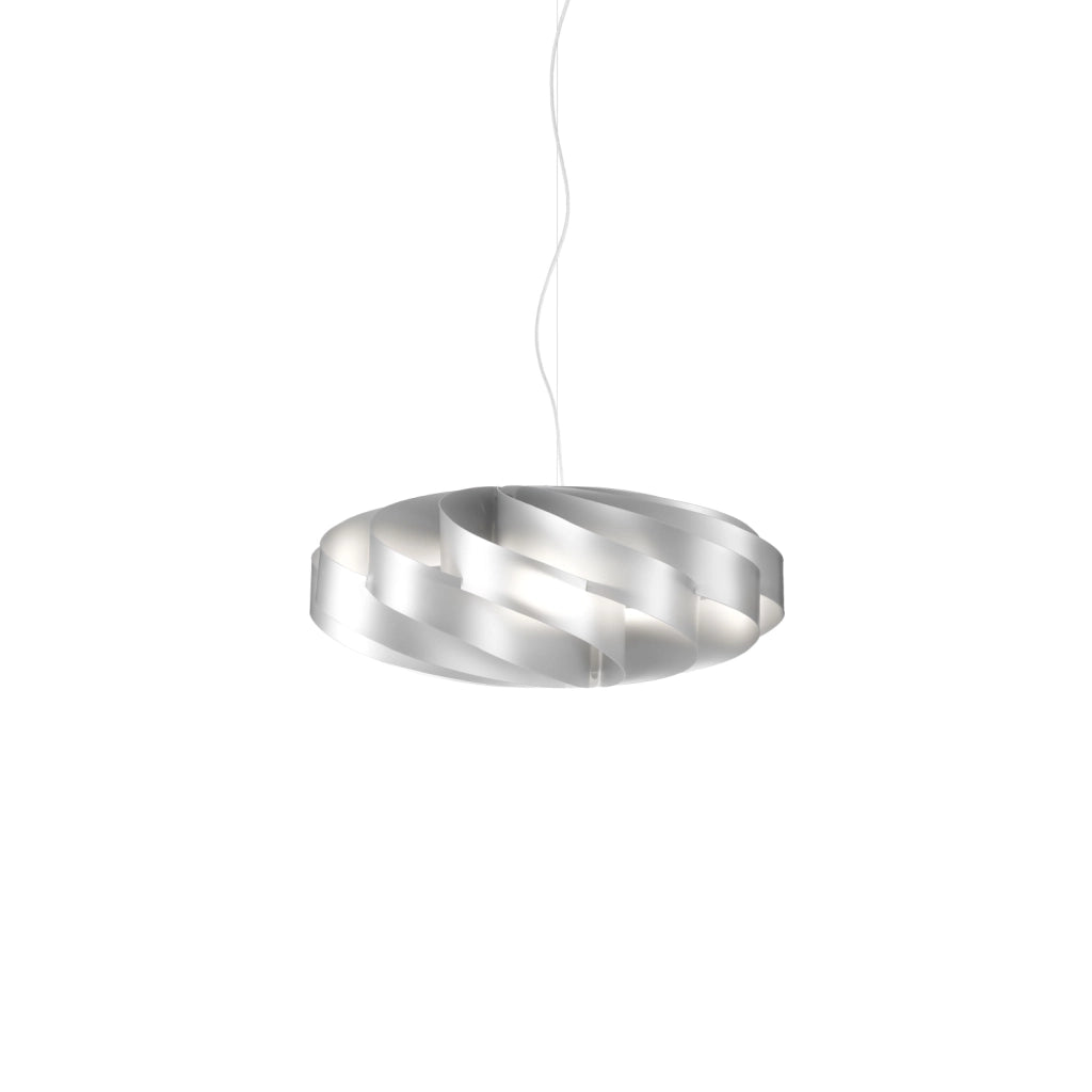 Lampadario Moderno Flat Polilux ® Argento E Metallo Cromo 5 Luci E27