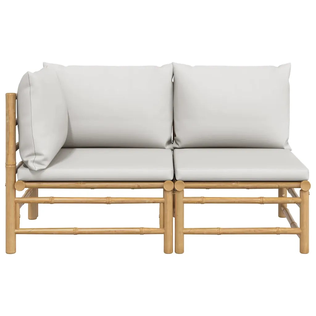 Salotto da Giardino-Set Salotto da Giardino 2pz con Cuscini Grigio Chiaro Bamb¨´ 309441