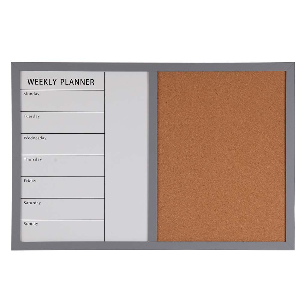 Bacheca Memo Lavagna Magnetica Bianca e Sughero Combinata 60x40cm Casa Ufficio