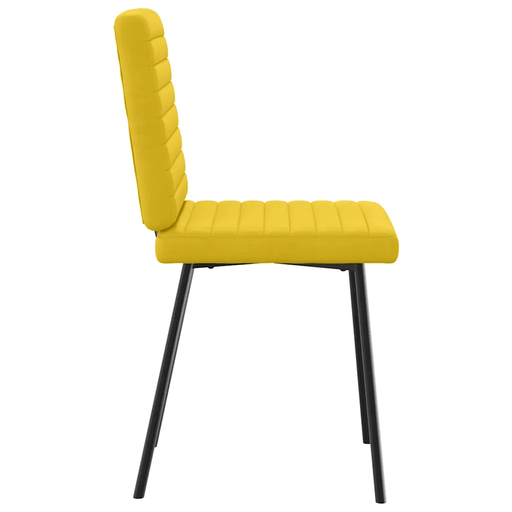 Sedie da Pranzo 6 pz Gialle in Velluto 3315533