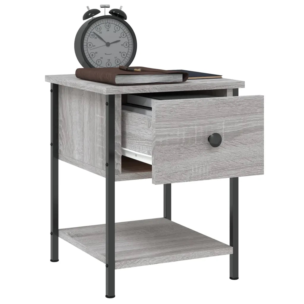 Comodini 2 pz-Set di 2 Tavolino da notte Grigio Sonoma 34x35,5x45 cm in Legno Multistrato