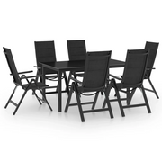 Set Mobili da Pranzo per Giardino 7 pz in Alluminio Antracite cod mxl 42354