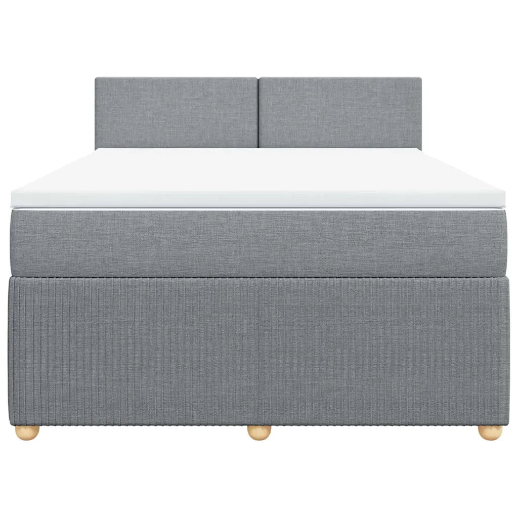 Giroletto a Molle con Materasso Grigio Chiaro 160x200cm Tessuto