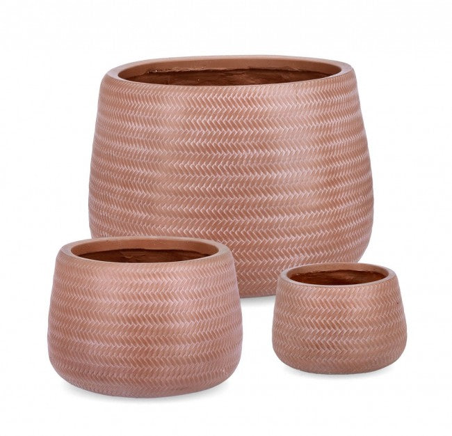 Set 3 Vasi Tressage Terracotta