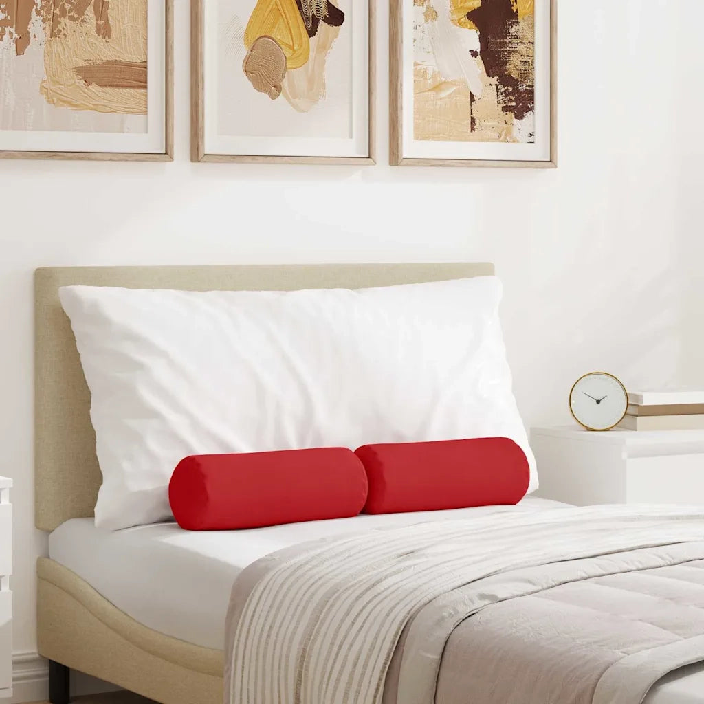 Cuscini a rullo 2 pcs Rosso Ø 15 x 40 cm Tessuto 42014280