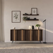 Madia Haga, Credenza 4 Ripiani, 183x40x83h cm Marrone Noce