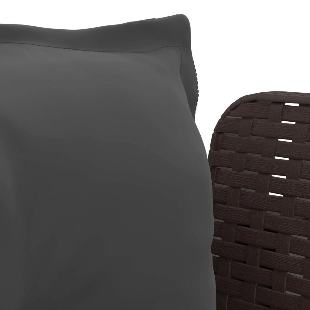 Poltrona a 1 Posto con Cuscini Aspetto Rattan PP Marrone 8011873