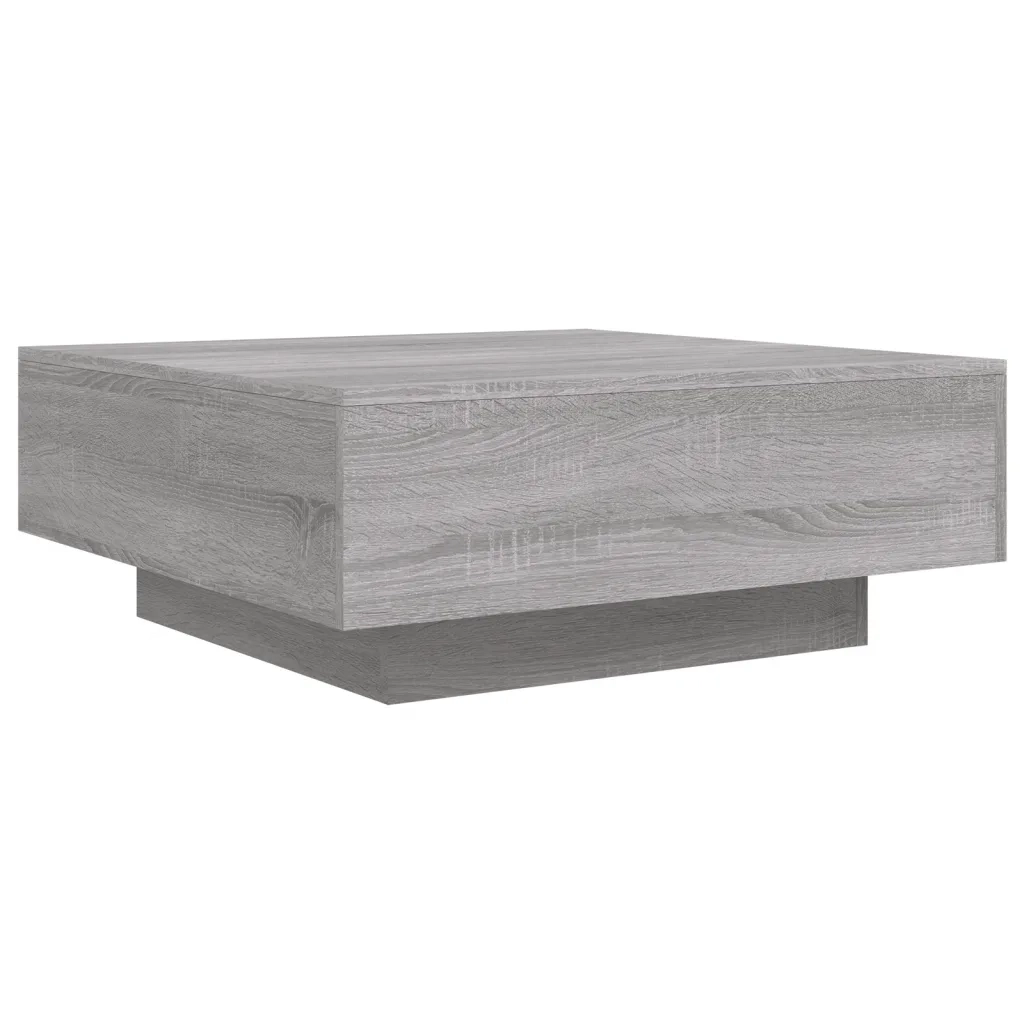 Tavolino da salotto | Tavolino da caff¨¨ | Tavolino da Soggiorno con Luci LED Grigio Sonoma 80x80x31 cm