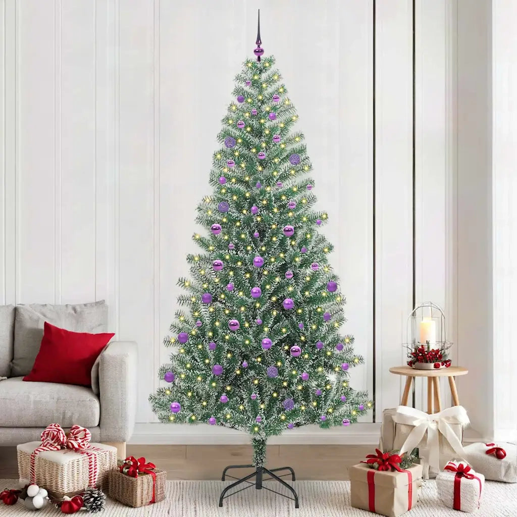 Albero di Natale | Decorazioni natalizie Artificiale Imbiancato con Luci LED 240 cm