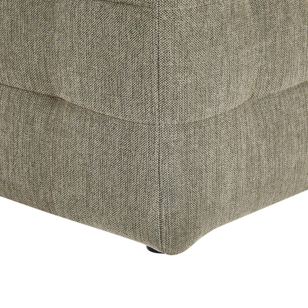 Pouf contenitore in tessuto verde oliva con coperchio trapuntato camera da letto