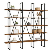 Biblioteca Perletto, Libreria 5 Ripiani, 160x26x160h cm Marrone Noce