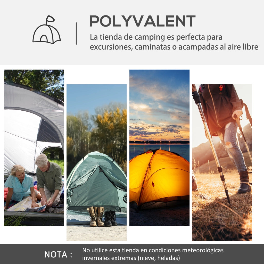 Tenda da campeggio per 6-8 persone ¨C zephmum ¨C 350x350x230 cm grigio e bianco