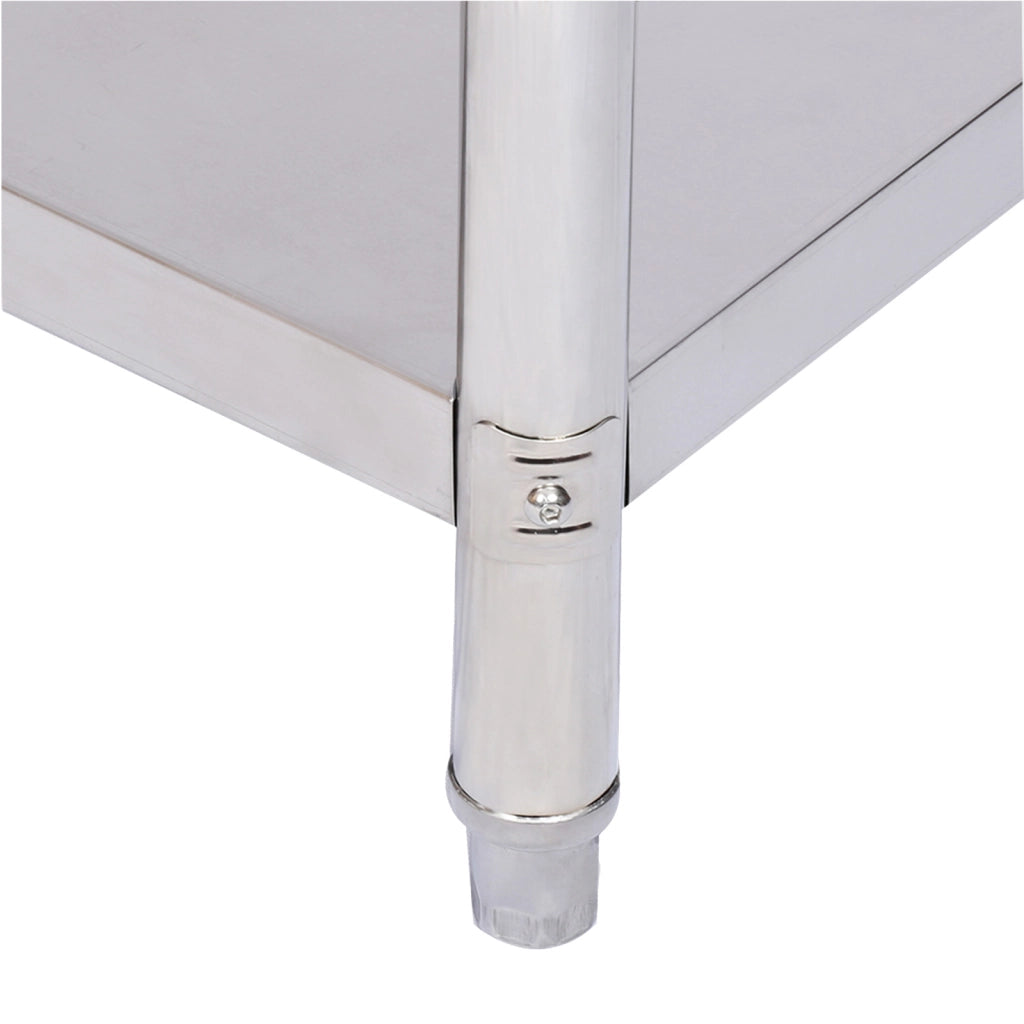 Tavolo da lavoro in acciaio inox 120 x 60 x 85 cm con alzatina e ripiano inferiore
