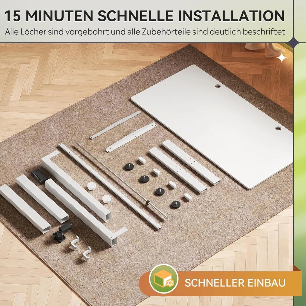 Scrivania regolabile in altezza 100x60 cm ¨C zephmum ¨C bianco
