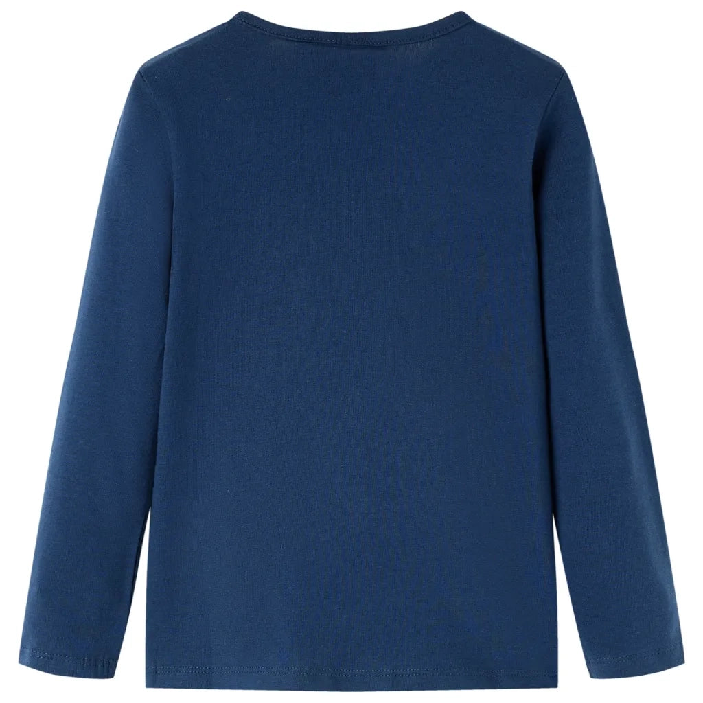 Maglietta da Bambina a Maniche Lunghe Blu Marino 140 13623