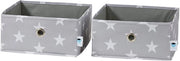 Organizzatore di carico 2 pezzi - Set di due grandi scatole - Rafforzato con cartone - Grigio con stelle - 30x30x15 cm