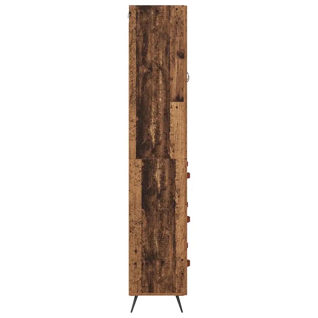 Armadietto alto con ripiano con cassetto 2 pcs Legno vecchio