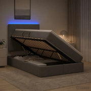 Letto con contenitore LED e materasso Grigio Scuro 120 x 200 cm 3459937