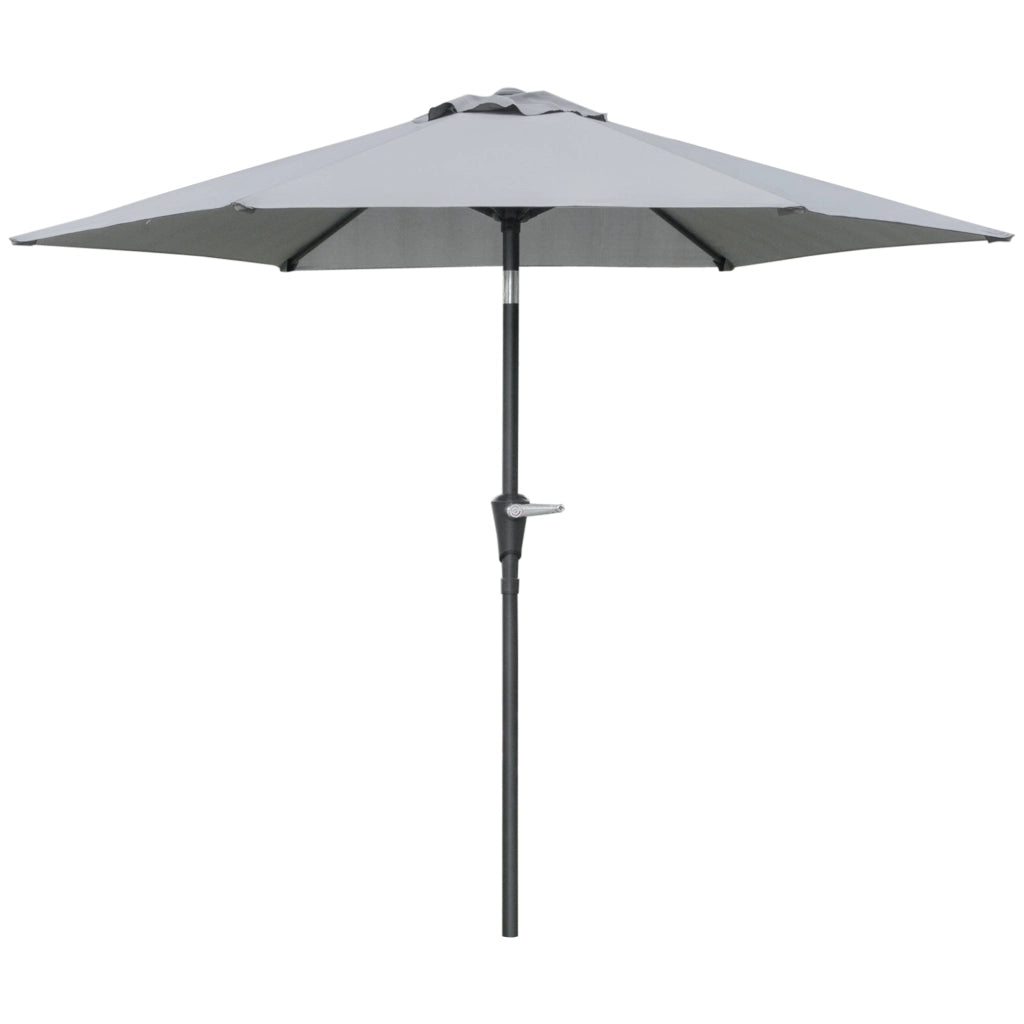 Ombrellone da Giardino Inclinabile con Apertura a Manovella e 6 Stecche 2,3x2m  Grigio
