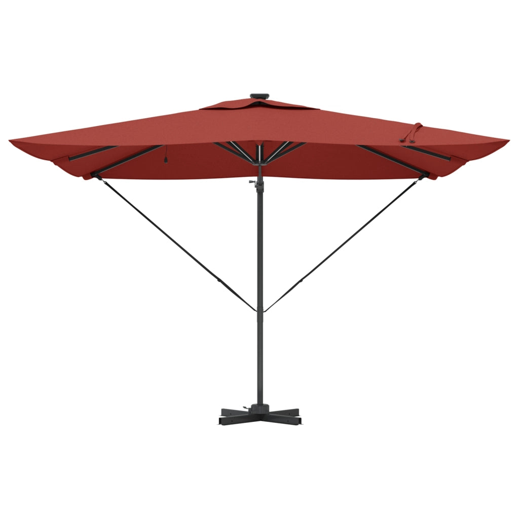 Ombrellone a sbalzo Roma con LED Terracotta 286x285x270 cm Alluminio