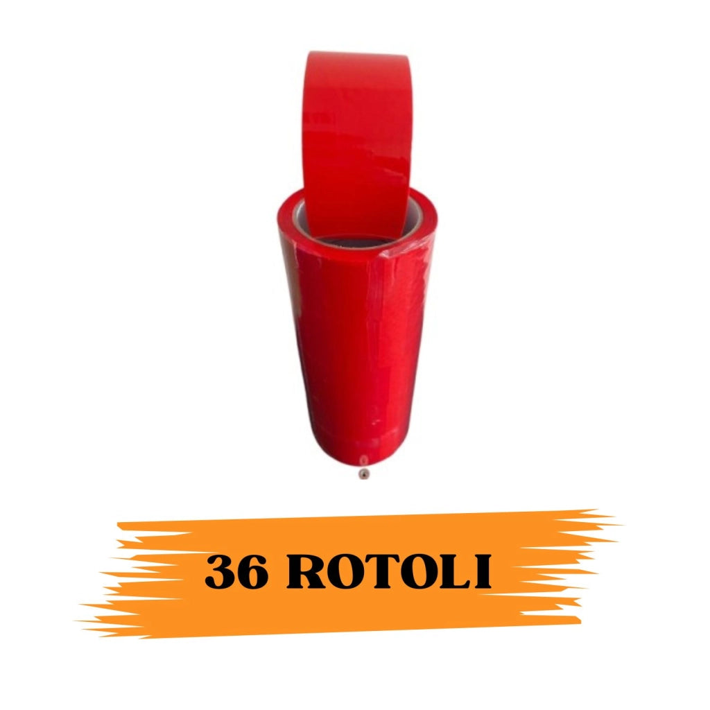 36 ROTOLI NASTRO ADESIVO DA IMBALLAGGIO 48mmX66M COLORE ROSSO- VERDE- BLU- BIANC Colore: Rosso