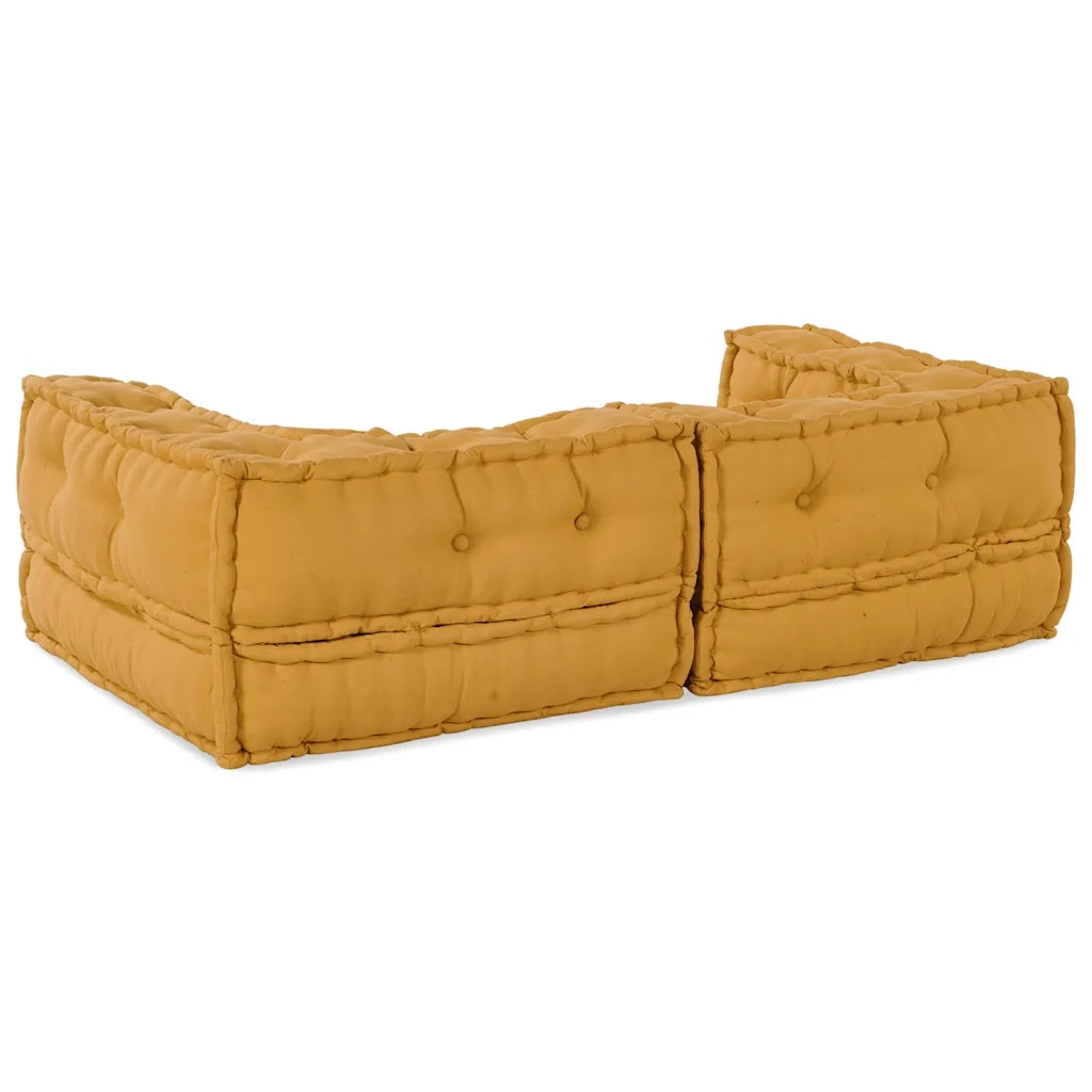 Divano Modulare a 2 Posti Giallo 140x70x36 in Tessuto 4019040