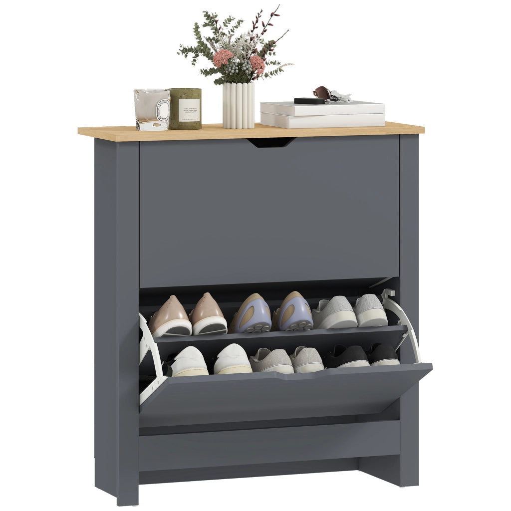 Armadio per scarpe 12 paia ¨C zephmum ¨C grigio scuro