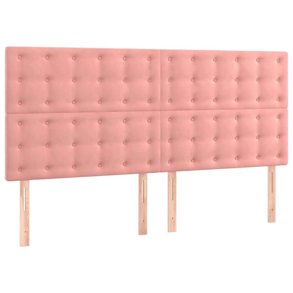 Giroletto a Molle con Materasso Rosa 160x200 cm in Velluto 3138096