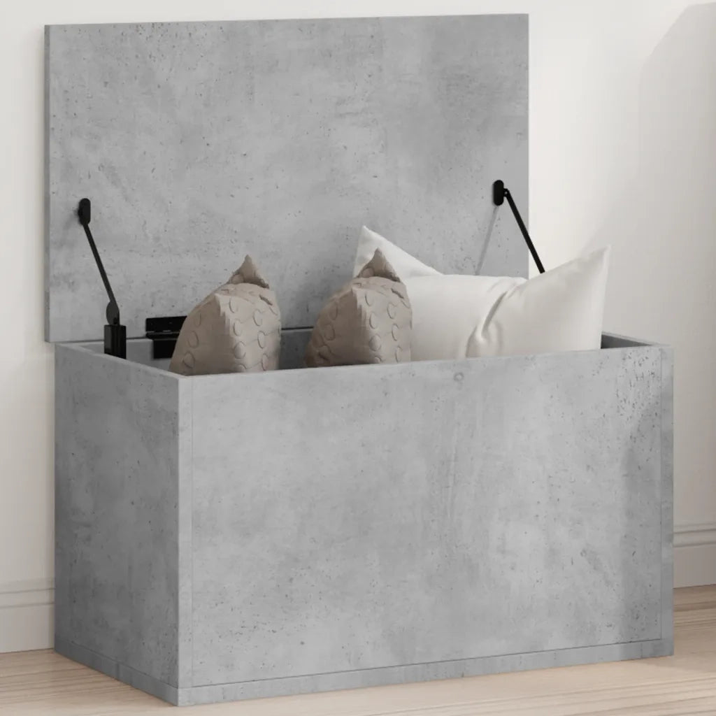 vidaXL Contenitore Portaoggetti Grigio Cemento 60x35x35cm Truciolato