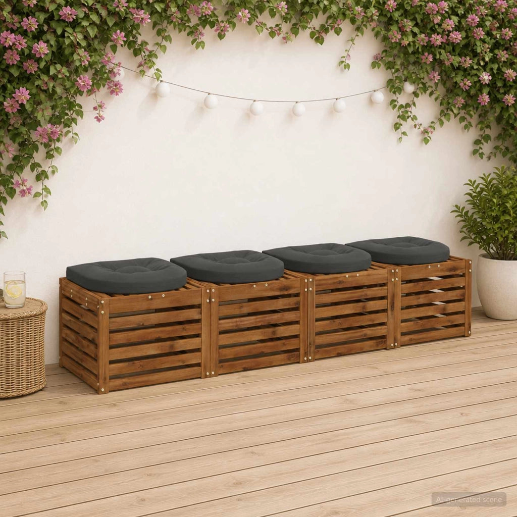 Cuscini per Sedia in 4 Pezzi 4 pz 100% Poliestere Antracite 945322