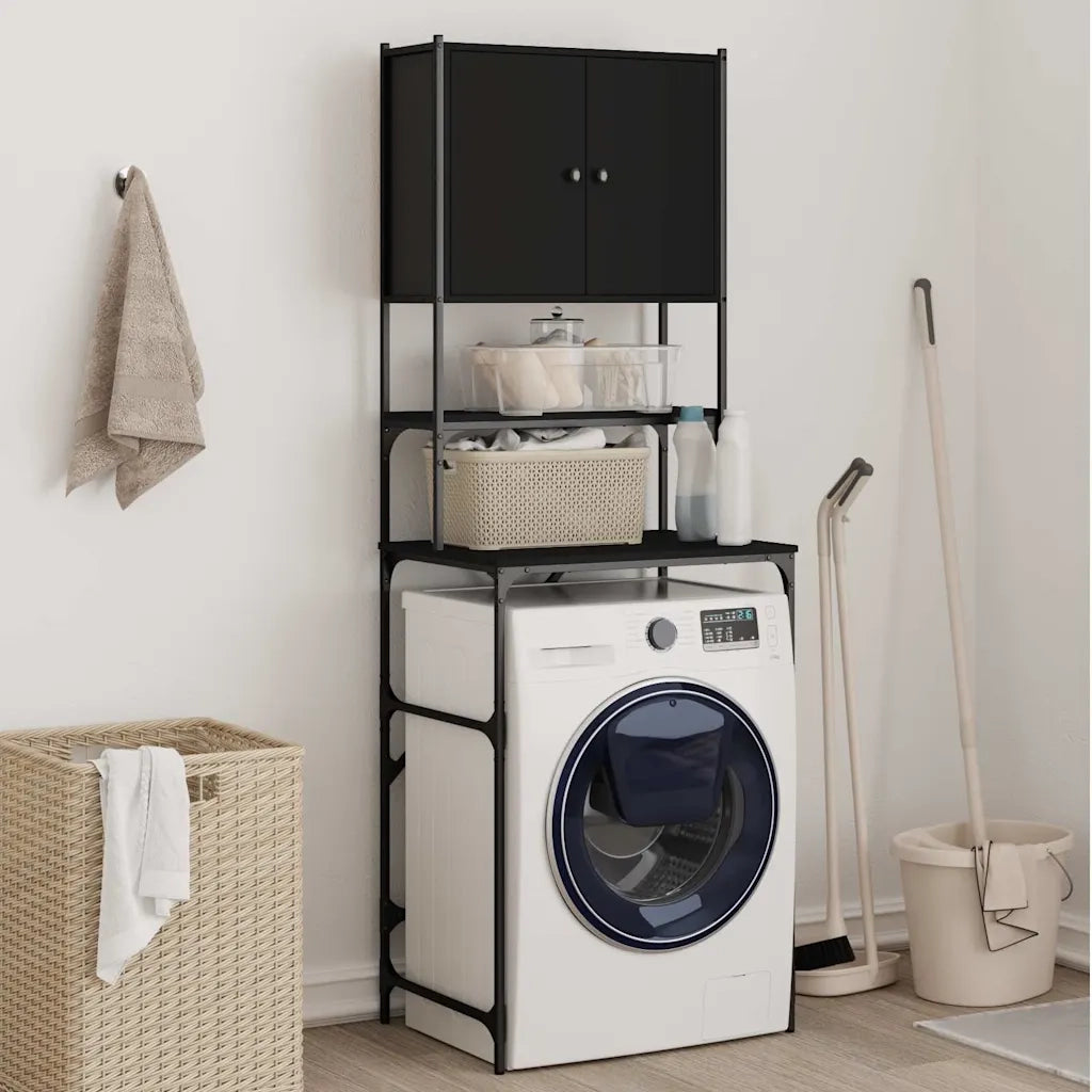 Mobile per Lavatrice Nero 68x48,5x194 cm CFW5458095