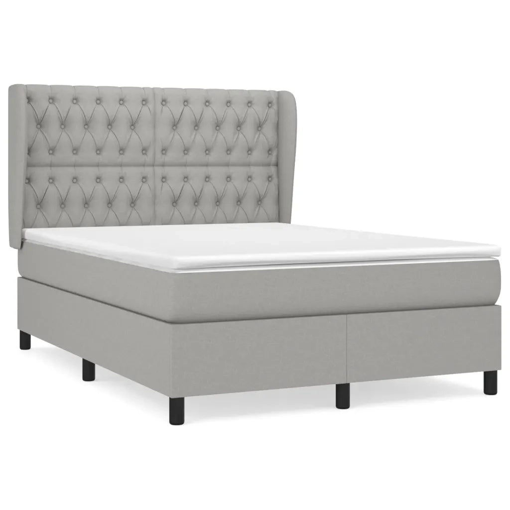 Giroletto a Molle con Materasso Grigio Chiaro 140x190cm Tessuto 3128197