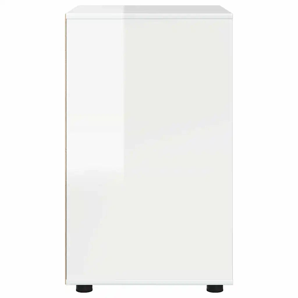 Armadio Bianco Lucido 60 x 48 x 81 cm Legno multistrato
