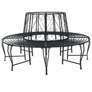 Panchina per Alberi Ø 160 x 89 cm Acciaio Nero Rotondo 42029499