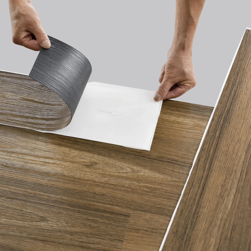 Pavimentazione: 7 fogli di vinile PVC autoadesivo colore rovere 0,975 m² 03_0007252