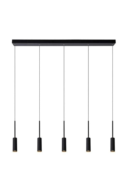 Lucide TUBULE lampadario nero LED 7W 2700K alluminio