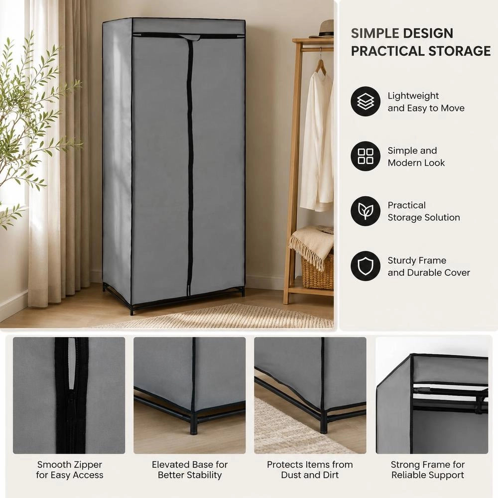 Wardrobe Grey 75x50x160 Cm