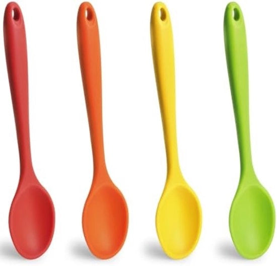 Set di cucchiai in silicone da 4 pezzi, insieme di cucchiaio mini per cucina