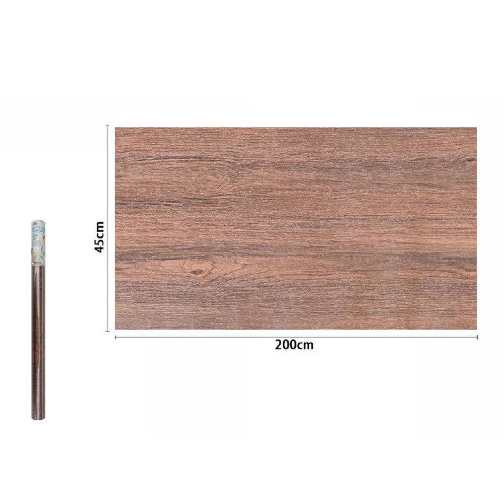 Trade Shop - Rotolo Pellicola Adesiva Parete Effetto Legno 45 Cm X 2 Mt Mobili Cassetti 71251 -