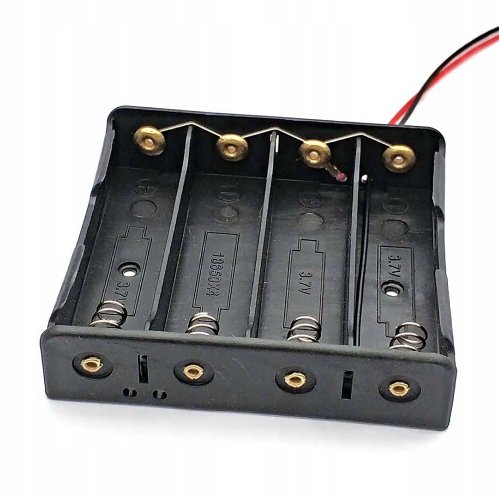 Portabatterie 4 x 18650 – Connessione Parallela | 3,7V/4,2V | Elettronica, LED, Arduino, Modellismo, DIY